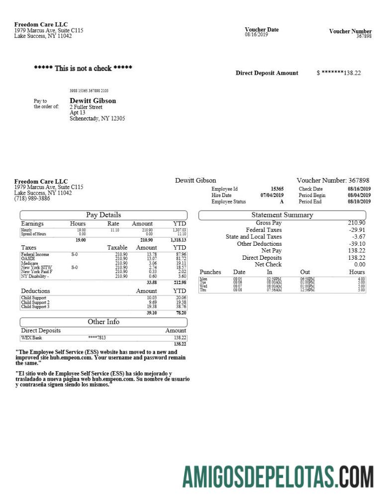 Para download Modelo de recibo de pagamento da Freedom Care LLC em formatos Word e PDF.pdf, 1